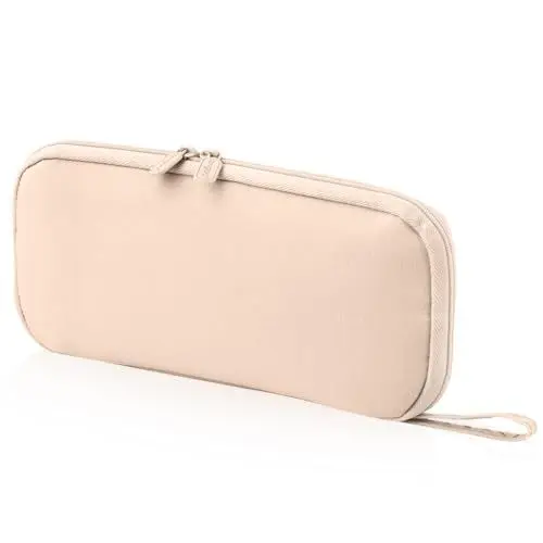 Produktbild: iSuperb Federmäppchen Mädchen Mäppchen Jungen Studenten Federmappe Unisex Stifte Organizer Kosmetiktasche klein Leinen Federtasche für Damen Einschulung Geschenk Schulsachen (Braun)