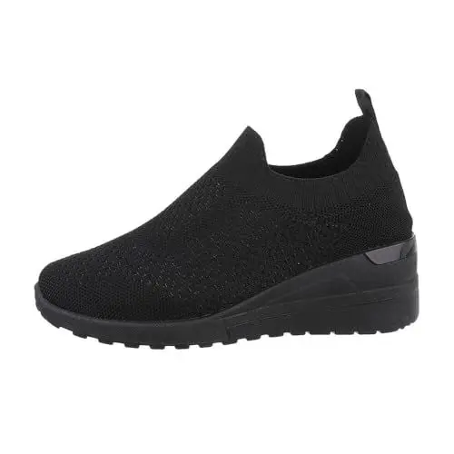 Produktbild: Ital Design Damenschuhe Freizeitschuhe Sneakers Low, 6954-, Textil, Schwarz, Gr. 40