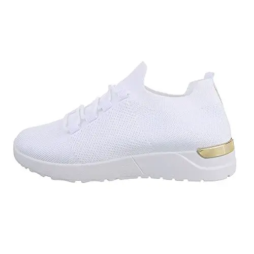 Produktbild: Ital Design Damenschuhe Freizeitschuhe Sneakers Low, TA-217-, Textil, Weiß, Gr. 39