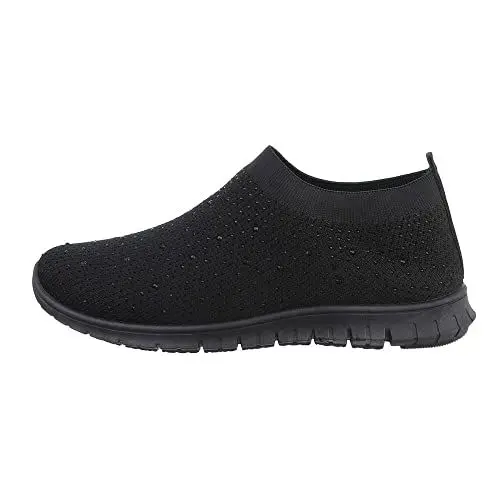Produktbild: Ital Design Damenschuhe Freizeitschuhe Sneakers Low, TA-222-, Textil, Schwarz, Gr. 37