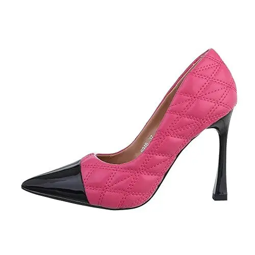 Produktbild: Ital Design Damenschuhe Pumps High Heel Pumps, 6946-, Kunstleder, Pink Schwarz, Gr. 40