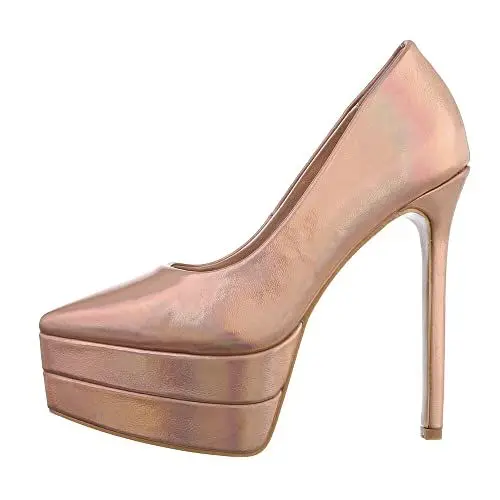 Produktbild: Ital Design Damenschuhe Pumps High Heel Pumps, CH815-, Kunstleder, Champagner, Gr. 39