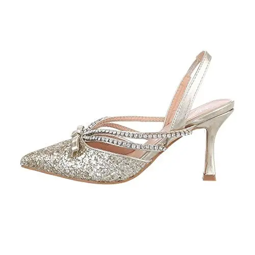 Produktbild: Ital Design Damenschuhe Pumps High Heel Pumps, F168-, Textil, Gold, Gr. 38