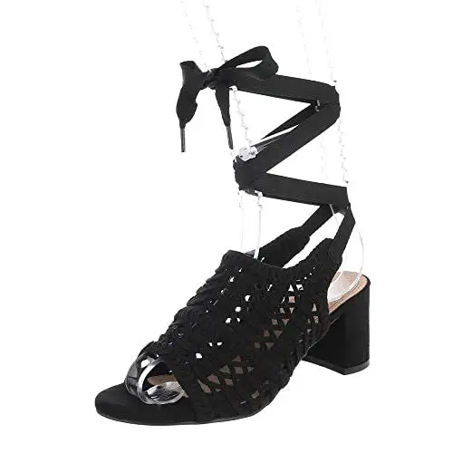 Produktbild: Ital Design Damenschuhe Sandalen & Sandaletten Keilsandaletten, NN232-, Textil, Schwarz, Gr. 38