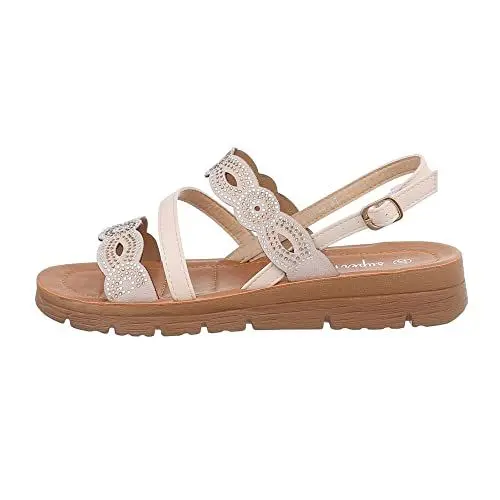 Produktbild: Ital Design Damenschuhe Sandalen & Sandaletten Riemchensandalen, 2144-, Kunstleder, Beige, Gr. 40