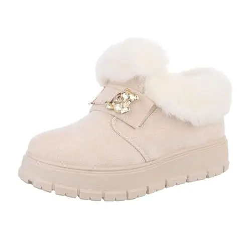 Produktbild: Ital Design Damenschuhe Stiefeletten Plateaustiefeletten, 24915-, Textil, Beige, Gr. 38