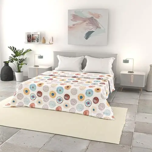 Produktbild: Italian Bed Linen Basic Sommer Steppdecke, Bedruckte mikrofaser, 250x240cm, Circle