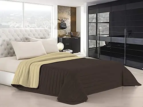Produktbild: Italian Bed Linen Elegant Sommer Steppdecke braun/creme, 100% Mikrofaser, 260x270cm