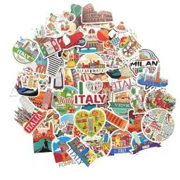 Produktbild: Italien sticker Italien deko aufkleber Italien geschenk Italien flagge vinyl sticker laptop journal sticker für fotoalbum scrapbooking sticker deko Italien sticker set Mailand Toskana Florenz Italy
