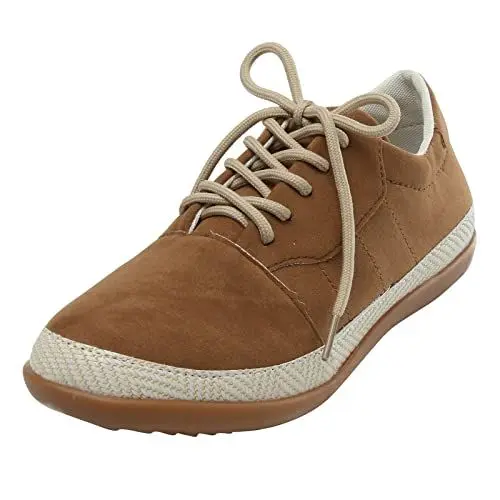Produktbild: Italienische Schuhe Damen Schuhe Damen Ballerina Lace Bequeme Up Toe Farbe Atmungsaktive Flache Schuhe Casual Women Single Round Solid Women's Casual Rote Damenschuhe Stiefeletten Für (Brown, 38)