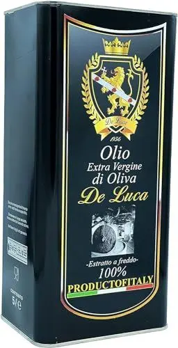 Produktbild: 100 % italienisches Evo Natives Olivenöl Extra Monokultur Carolea Cold Extract Hergestellt in Kalabrien De Luca Die italienische Exzellenz, die die Welt zum Träumen bringt (5 Liter)