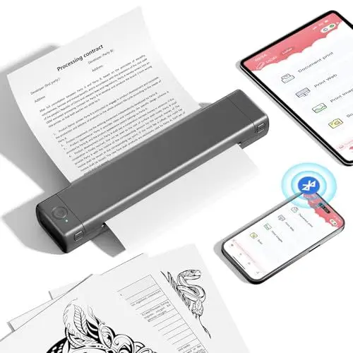 Produktbild: Itari Tragbarer Tattoo Drucker, M08F Drahtlose Tattoo Maschine Stencil Drucker Printer, Tintenloser Thermodrucker Bluetooth Drucker für Tattoo, Unterstützt Tattoo Transferpapier und Thermopapier A4
