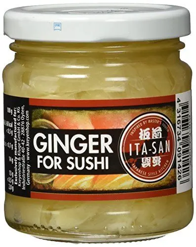 Produktbild: ITA-SAN weißer Ingwer für Sushi, im Glas, vegan, halal, glutenfrei (6 x 190 g)