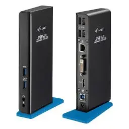 Produktbild: i-tec USB 3.0 Dual Docking Station für Tablets und Notebooks HDMI DVI 2x Full HD+ 2048x1152 + USB Charging Port für Tablet 4x USB 2.0 Port 2x USB 3.0 Port Gigabit Ethernet, Audioausgang , Mikrophoneingang, Für Notebook Ultrabook Tablet ab WIN 8.0