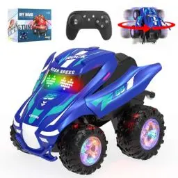 Produktbild: ITEFDTUTNE Ferngesteuertes Auto, RC Cars mit Spray, Licht & Musik, All Terrain Drift Stunt Car 360 Flips Rotating, RC Race Cars Spielzeug für 6 7 8 9 10 11 12 Jahre alte Mädchen Geschenke (Blau)