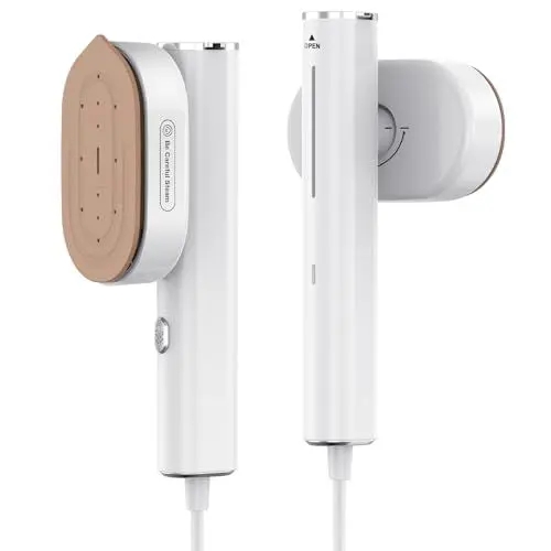 Produktbild: ITEFDTUTNE Reise Dampfglätter (100-240V), Tragbare Steamer für Kleidung, 2-in-1 Reisebügeleisen 1300W Steam iron, 15s schnelles Aufheizen Steamer dampfglätter für Reisen & Zuhause nutzen