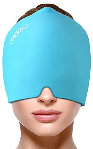 Produktbild: iTHERAU Migräne Maske - Migraine Relief Cap - Kopfschmerzen Maske - Gel Kühlpads Migräne Mütze - Kühlmaske Headache Relief Hat für Kopfschmerzen/Migraine - kühlmütze Migräne -Migräne Kappe