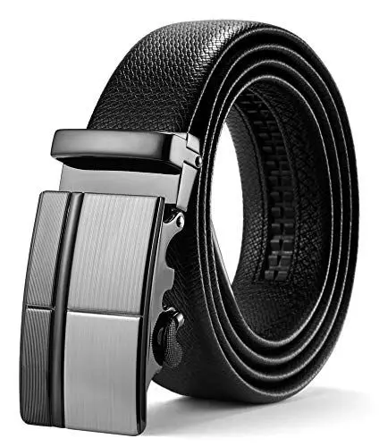 Produktbild: ITIEZY Herren Gürtel Ratsche Automatik Gürtel für Männer 35mm Breit Ledergürtel, Schwarz 100, Länge: Bis zu 49,21 Inches (125cm)