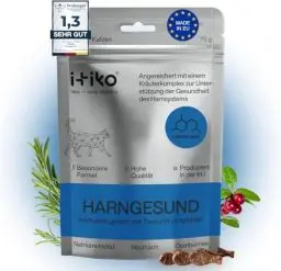 Produktbild: ITIKO Nahrungsergänzungsmittel zur Harnwegsgesundheit & Niereninsuffizienz pH-Wert | Cranberries, Rosmarin, Natriumchlorid | Alternative für Katzenfutter Nierenfutter/Trockenfutter Vitamine