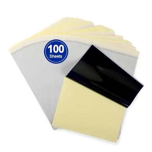 Produktbild: ItriAce Tattoo Transferpapier, 100 Blatt Thermopapier für Tattoo Transferkits, Übungspapier für Tätowierhaut, kompatibel mit dem M08F Drucker