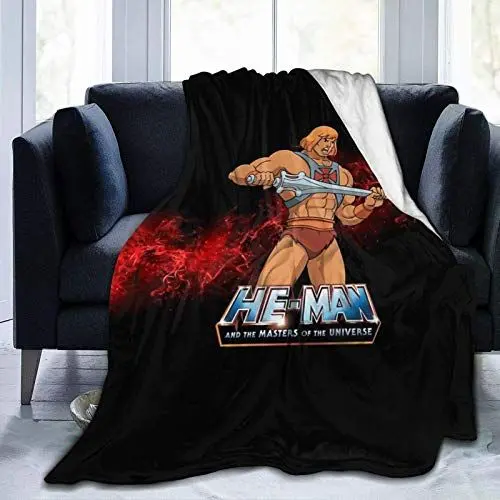 Produktbild: IUBBKI He-Man - Meister des Universums Decke 100% Mikrofaser, Schwarz, 80x60 cm, Weiche Fuzzy-Decke, Picknickdecke, Stranddecke, Marinedecke, Geeignet für Erwachsene, Eltern und Kinder, Schlafsofa