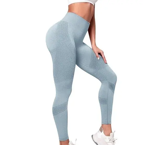 Produktbild: IUYTYSER Deals Laufhose Damen Bauchweg Hose Damen Sommer Kunstlederhose Damen Leggings Damen Anthrazit Schwarze Bauchweghose Damen Leggings+Glaenzend+Schwarz Deals Leopard Leggin