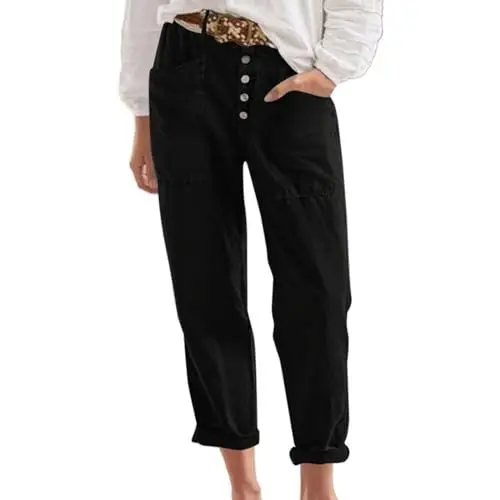 Produktbild: IUYTYSER Deals Leo Hose Damen Leggings Damen Jeansoptik Matschhose Erwachsene Damen Dunkelgraue Leggings Sportleggings Hose Fuer Damen High Waist Leggings Damen Weiss Deals Bauchweg Jeans