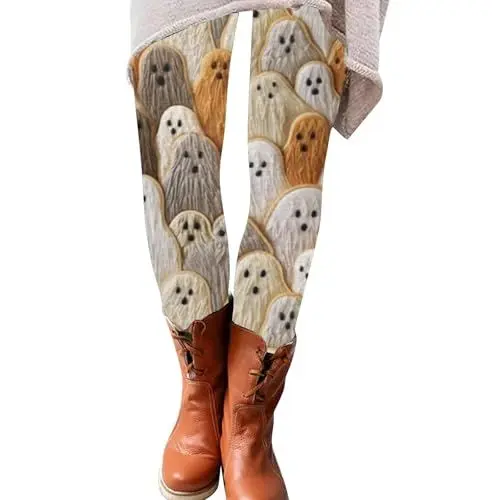 Produktbild: IUYTYSER Deals Silber Leggins Leggings Halloween Damen Kunstlederhose Damen Glanz Leggings Schwarz Sport Leggings 54 Tasche High Waist Leggings Damen Baumwolle Deals Tennisleggings