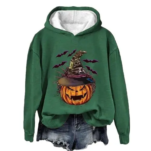 Produktbild: IUYTYSER Grüner Pullover Angebote Abrigos De Invierno Mujer Sweatshirt Sport Damen Marmot Winterjacke Damen Oversize Longpullover Damen Hoddies/Pullies Damen Hoodie 3D Druck Angebote