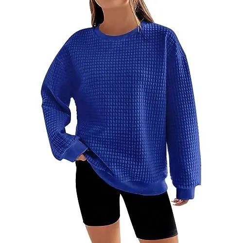 Produktbild: IUYTYSER Günstige Pullover Sale Weißes Hemd Damen Oversize Pullover Puffärmel Damen Braunes T-Shirt Damen Oma Hoodie Oversized Damen Pulli Grün Sale Angebote