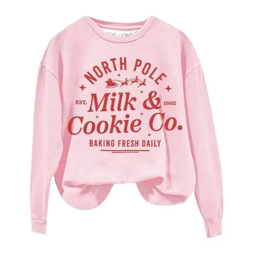 Produktbild: IUYTYSER Langarmshirt Grün Sale Oberteil Damen Große Größen Sweatshirt Cold Shoulder Sweatjacke Damen Tailliert Schwarz Weihnachtspullover Peanuts Schnittmuster Hoodie Damen Sexy+Adventskalender