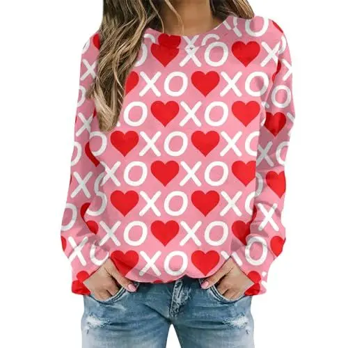 Produktbild: IUYTYSER Leoparden Shirt Angebote Tunika Damen Große Größen Damen Klamotten Im Trend Oversize Shirt Damen Grau Longsleeve Weihnachten Damen Pullover Damen Ocker Tshirt Print Damen Sale Angebote