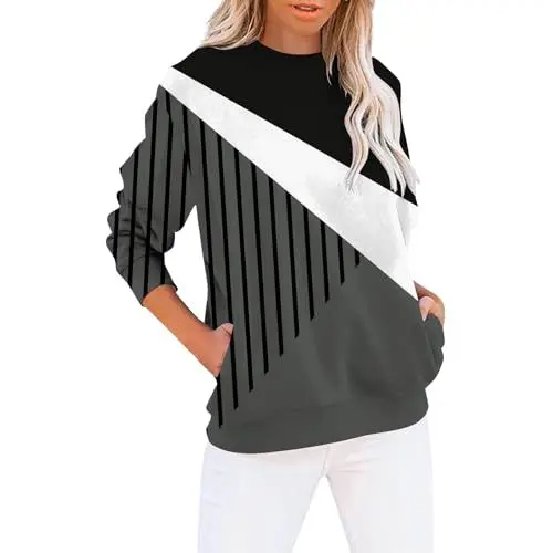 Produktbild: IUYTYSER Marken Jacken Damen Sale Langarmshirt Damen Gr 48 Lustige Pullover Herren Trainingsjacke Damen Bunt Weihnachts T-Shirt Damen Langarm Weicher Hoodie Damen Off White Hoodie Sale