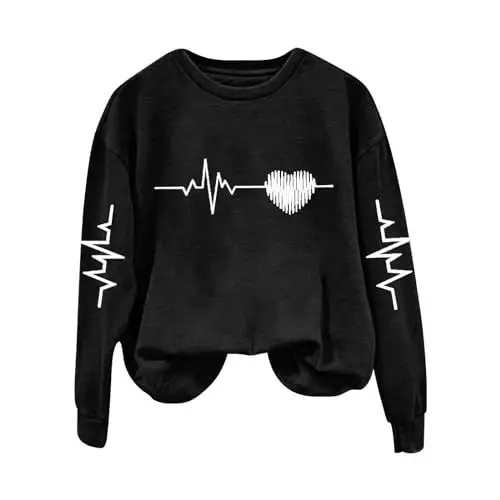 Produktbild: IUYTYSER Pulli Altrosa Damen Sale Fliegerjacke Damen Winter Tshirt Damen Bedruckt Pullover Maedchen 11 Jahre Skishirt Damen Langarm Lila Hoodie Maedchen College Sweatshirt Sale Angebote