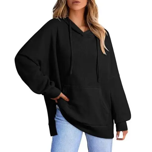 Produktbild: IUYTYSER Sale Angebote Crop Pullov Oversize Jacke Damen Frottee Pullover Damen Damenpullover Langarm V Ausschnitt Lustige Shirts Damen Damen Sweatshirt Hoodie Mit Motiv Grey Sweatshirt Sale Angebote
