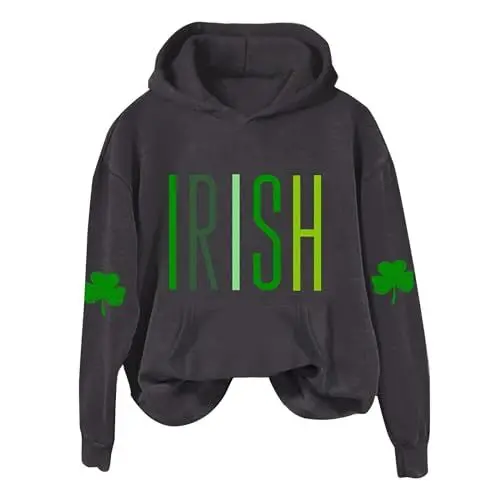 Produktbild: IUYTYSER Schoene Pullis Angebote Frühlings Outfit Damen Trompetenaermel Shirt Maedchen Schickes Outfit Damen Tiktok Trend Sachen 2024 Damen Hoodie Mit Kapuze XXL Schicke Blusen Sale Angebote