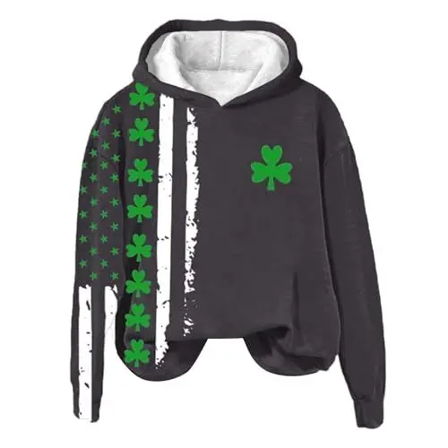 Produktbild: IUYTYSER Sweatshirt Grün Angebote Musselin Jacke Damen Frauen Oberteile Elegant Schulterfrei Pullover Damen Shirt Mit Print Damen Weihnachtsoberteil Damen Glitzer Bluse Blumen Damen Sale Angebote