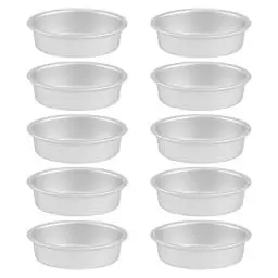 Produktbild: ivamulie 10-Stück Mini Oval Eierförmige Hochqualitative Aluminiumlegierte Metallmasse Pfanne, Käsekuchen, Brot, Pudding und Gelee Form mit Antihaftbeschichtung