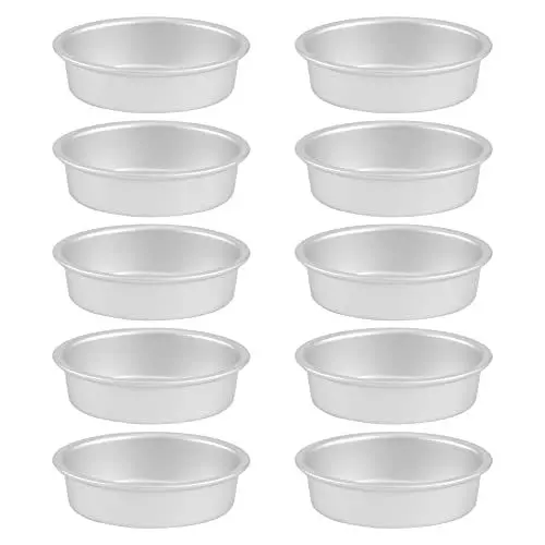 Produktbild: ivamulie 10-Stück Mini Oval Eierförmige Hochqualitative Aluminiumlegierte Metallmasse Pfanne, Käsekuchen, Brot, Pudding und Gelee Form mit Antihaftbeschichtung