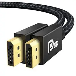 Produktbild: IVANKY 8K DisplayPort Kabel 1.4 2M (VESA-Zertifiziert), 8K@60Hz, 4K@165Hz, 2K@240Hz/165Hz/144Hz, HBR3 32.4Gbps, HDR10, DSC 1.2, HDCP 2.2, G-Sync&FreeSync, DP 1.4 Kabel für Gaming-Monitor, Grafikkarte