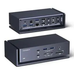Produktbild: iVANKY 20-in-1 FusionDock Max 1 Dual Thunderbolt 4 Dock, Quad 6K@60Hz Monitor MacBook Docking Station mit 2*HDMI, 7 * 10Gbps USB, 2,5GbE, 96W PD, SD/TF 4.0, 40Gbps Dock für Mac M1/M2/M3/M4 Pro/Max