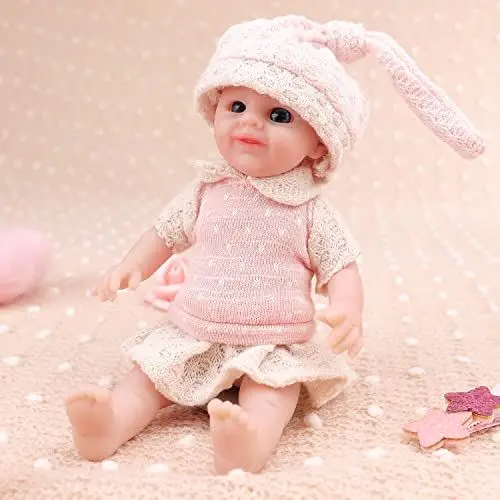 Produktbild: IVITA Mini Ganzkörper Silikon Reborn Baby Puppe Neugeborenes Baby Puppe Echte Baby Doll Handgemachte Weiche Babypuppe Mädchen