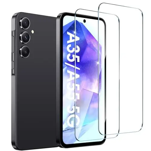 Produktbild: ivoler 2 Stück Panzer Schutz Glas für Samsung Galaxy A55 5G / Samsung Galaxy A35 5G Schutzfolie, 9H Härte Schutzglas, HD Klar Schutzfolie, Anti-Kratz, Anti-Bläschen