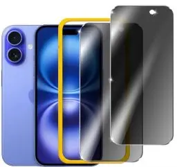 Produktbild: ivoler 2 Stück Sichtschutz für iPhone 15 / iPhone 16 6.1 Zoll, Anti-Spähen Gehärtetes Glas Schutzfolie mit Einfaches Installationswerkzeug, HD Blickschutzfolie, 9H Härte, Anti-Kratzer, Stoßfest