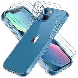 Produktbild: ivoler Hülle Kompatibel für iPhone 13 Mini 5.4 Zoll, Handyhülle mit 3 Stück Panzer Schutz Glas, Dünne Weiche TPU Silikon Transparent Stoßfest Schutzhülle Durchsichtige Kratzfest Case