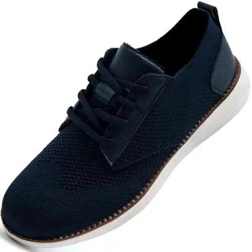 Produktbild: IVQDZL Schuhe Herren Anzugschuhe Atmungsaktiv Business Freizeitschuhe Sportschuhe Turnschuhe Laufschuhe Slip On Oxfords Elegante Hochzeit Formale Moderne Männer Draußen Blau EU 42