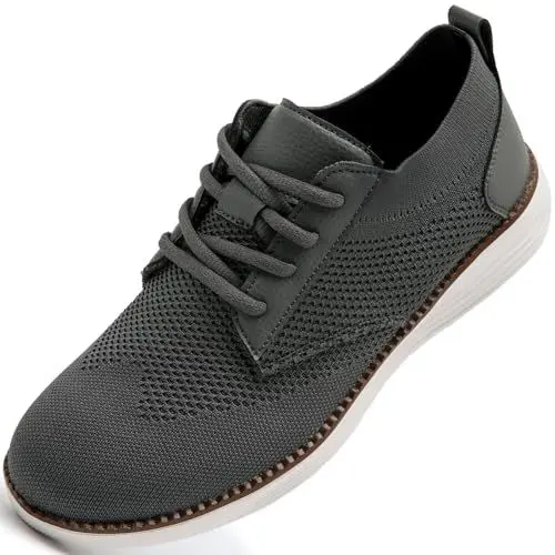 Produktbild: IVQDZL Schuhe Herren Sommerschuhe Hallenschuhe Mokassins Anzugschuhe Business Sportschuhe Turnschuhe Laufschuhe Elegante Oxfords Freizeitschuhe Tennis Stoff Walkingschuhe Herren Grau EU 43