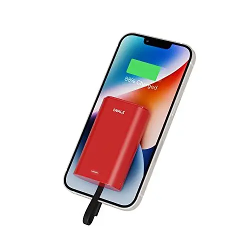 Produktbild: iWALK Klein Power Bank 9000mAh, Tragbares Externes Ladegerät mit Integrierte Kabel Mini Fast Charge Powerbank Kompatibel mit iPhone 14,14 Pro Max,13,12 Mini,11,XS,XR,8,7,AirPods, iPod,Samsung und mehr