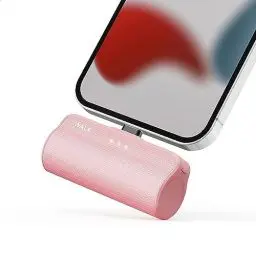 Produktbild: iWALK Powerbank 3350mAh, Ultrakompakte Tragbares Ladegerät Petit Externer Akku Kompatible mit iPhone 14 Pro/13 Pro/13 Mini/12 Pro/12 Mini/11 Pro/11/XS/XR/8/7/6s, Rosa