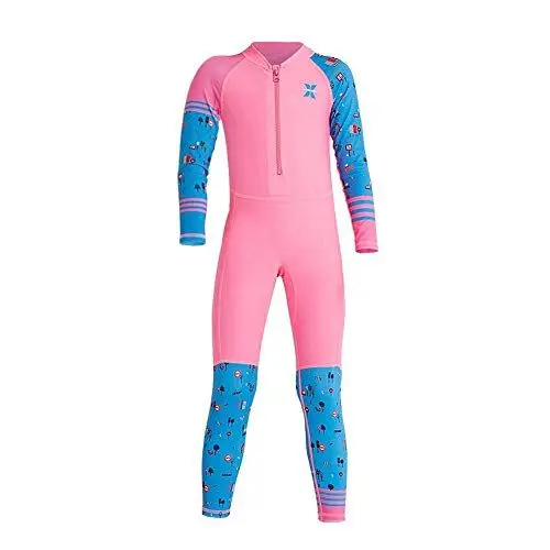 Produktbild: IWEMEK Kinder Neoprenanzug Langarm Mädchen Jungen Einteiliger Badeanzug UV Schutz Baby Ganzkörper Bademode Surfangzug Badekleidung Sport Wetsuit Swimming UPF 50+ Thermische Lang Rosa 2-3 Jahre